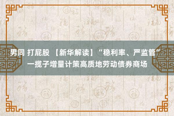 男同 打屁股 【新华解读】“稳利率、严监管” 一揽子增量计策高质地劳动债券商场