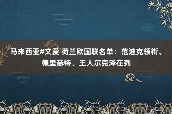 马来西亚#文爱 荷兰欧国联名单：范迪克领衔、德里赫特、王人尔克泽在列