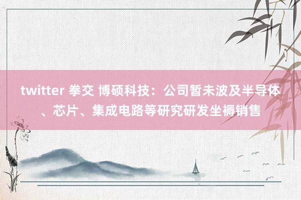 twitter 拳交 博硕科技：公司暂未波及半导体、芯片、集成电路等研究研发坐褥销售