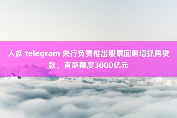 人妖 telegram 央行负责推出股票回购增抓再贷款，首期额度3000亿元