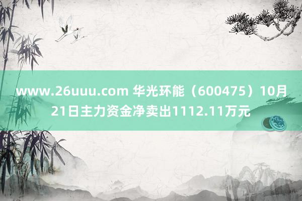 www.26uuu.com 华光环能（600475）10月21日主力资金净卖出1112.11万元