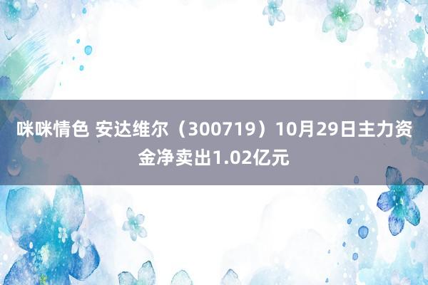 咪咪情色 安达维尔（300719）10月29日主力资金净卖出1.02亿元