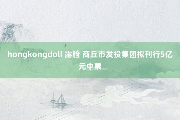 hongkongdoll 露脸 商丘市发投集团拟刊行5亿元中票