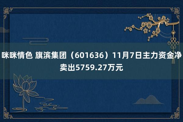 咪咪情色 旗滨集团（601636）11月7日主力资金净卖出5759.27万元